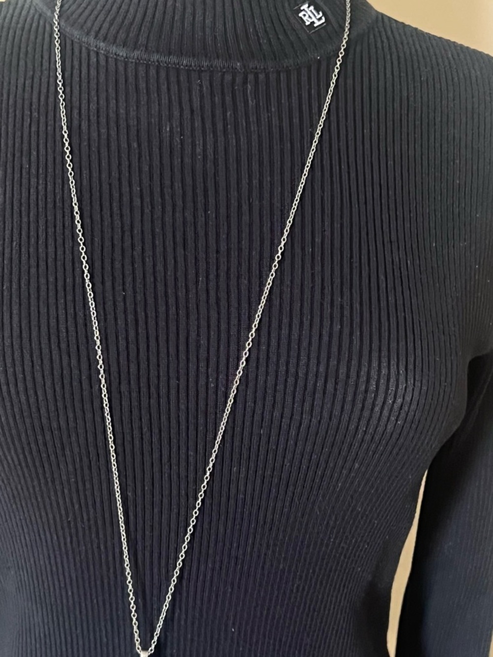 Touchstone Crystal Silver Teardrop Pendant with Blue Crystal - Picture 4 of 4